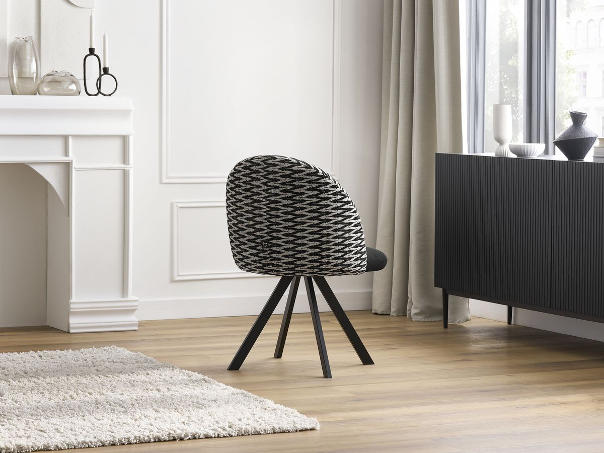 Set van 2 LALIE chenille stoffen stoelen met sterpoten