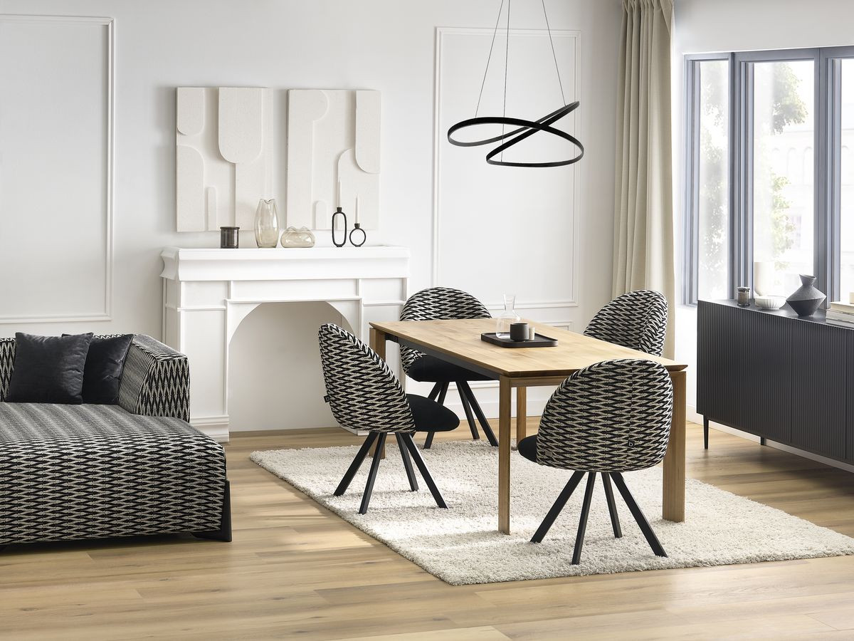 Set van 2 LALIE chenille stoffen stoelen met sterpoten