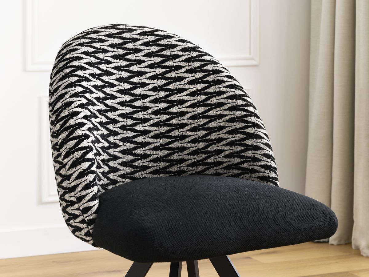 Set van 2 LALIE chenille stoffen stoelen met sterpoten