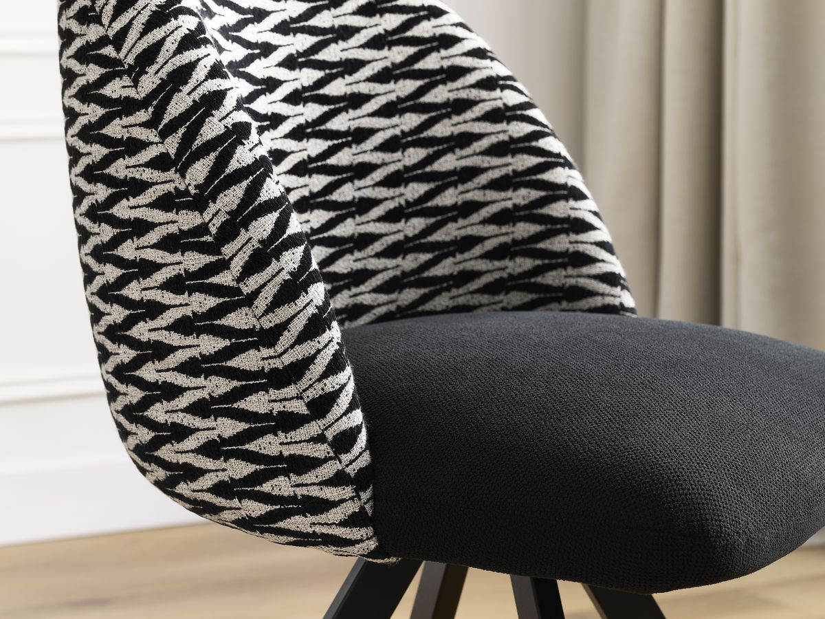 Set van 2 LALIE chenille stoffen stoelen met sterpoten