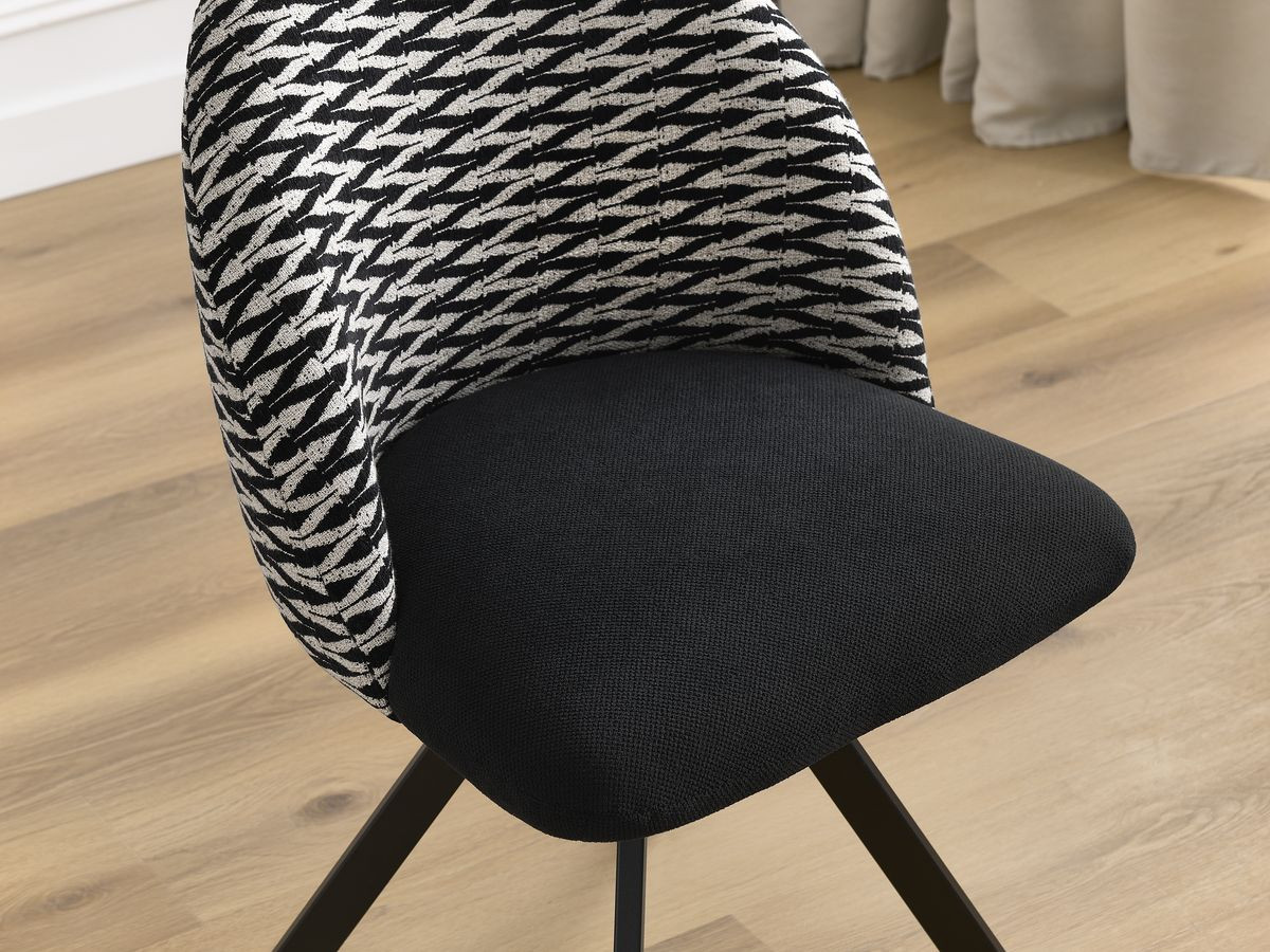 Set van 2 LALIE chenille stoffen stoelen met sterpoten