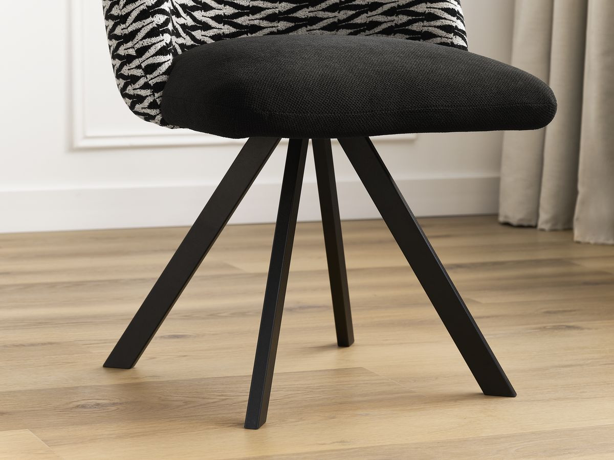 Set van 2 LALIE chenille stoffen stoelen met sterpoten