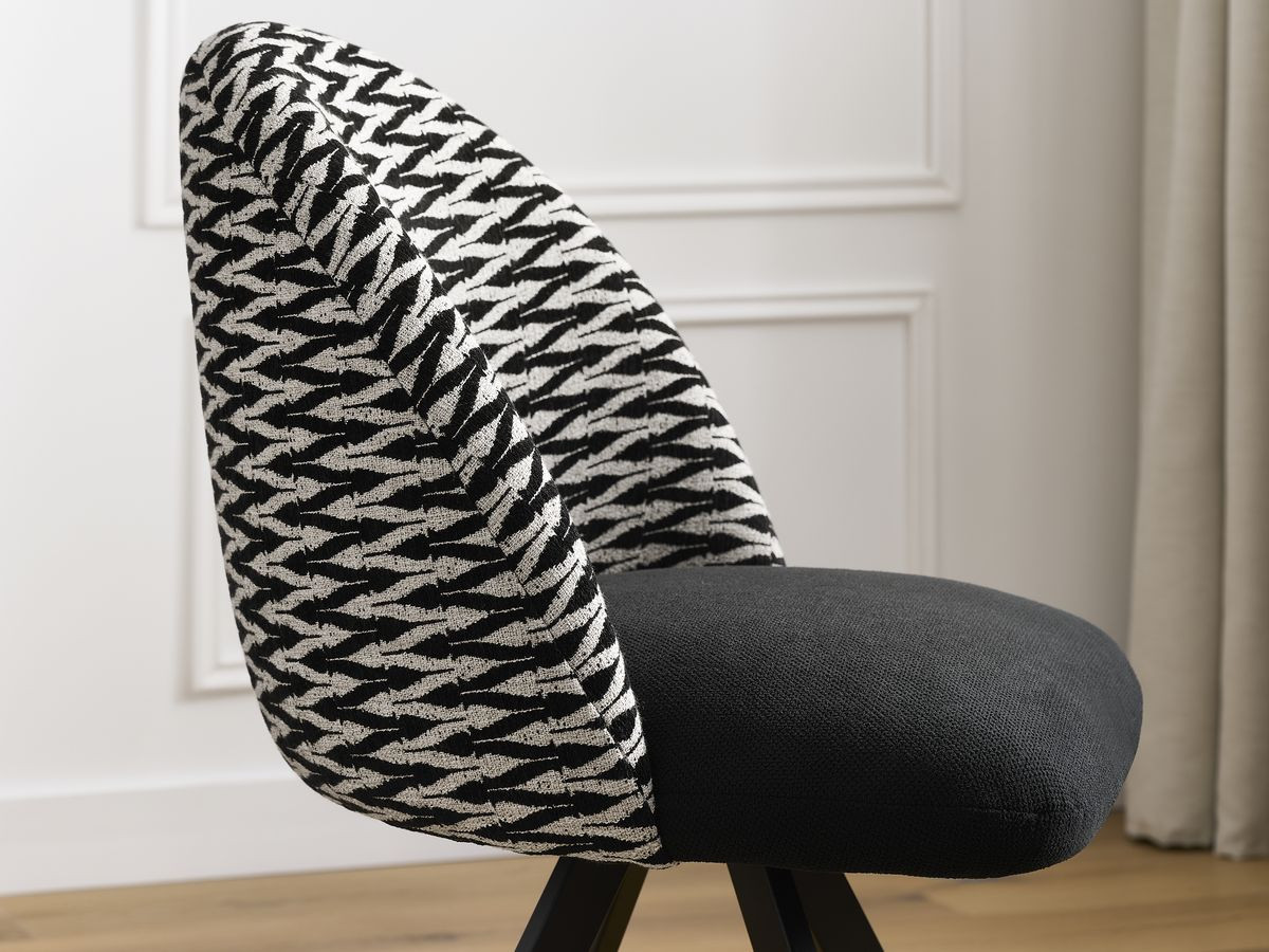Set van 2 LALIE chenille stoffen stoelen met sterpoten
