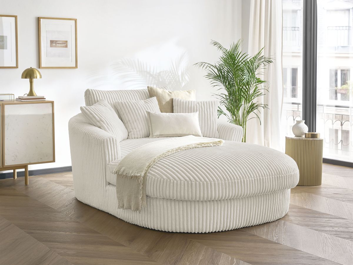 BELEM zachte geribbelde chaise longue