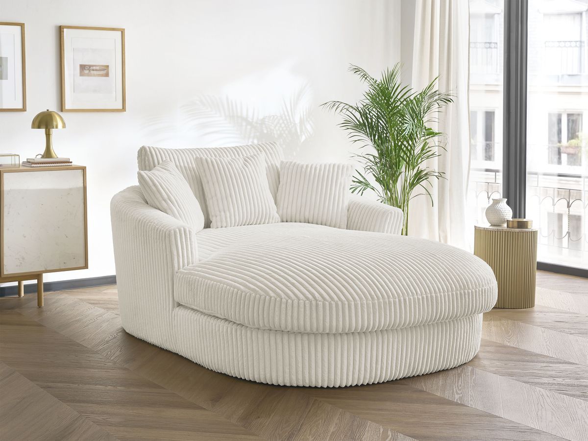 BELEM zachte geribbelde chaise longue