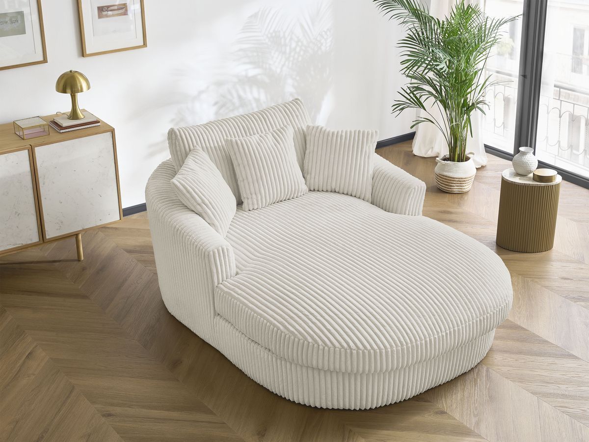 BELEM zachte geribbelde chaise longue
