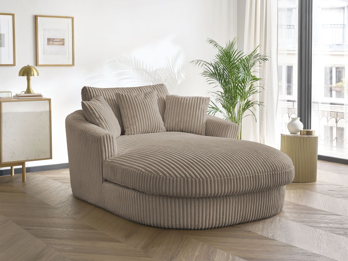 BELEM zachte geribbelde chaise longue