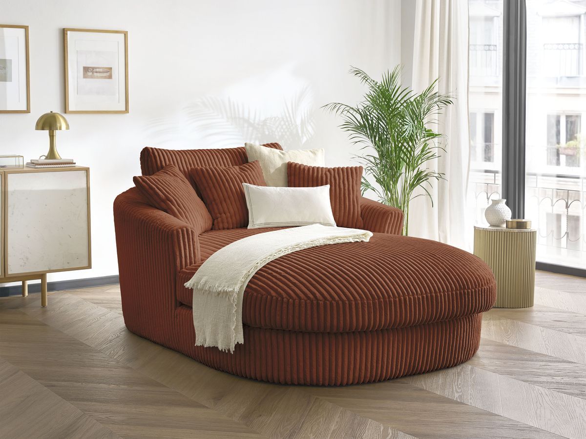BELEM zachte geribbelde chaise longue