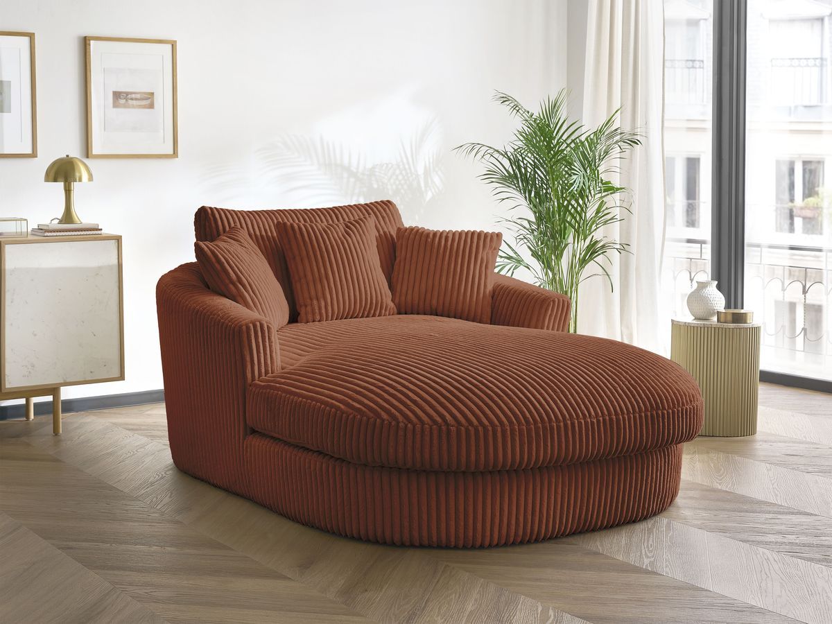 BELEM zachte geribbelde chaise longue