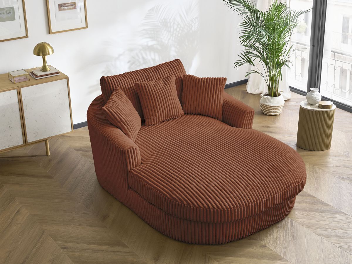 BELEM zachte geribbelde chaise longue