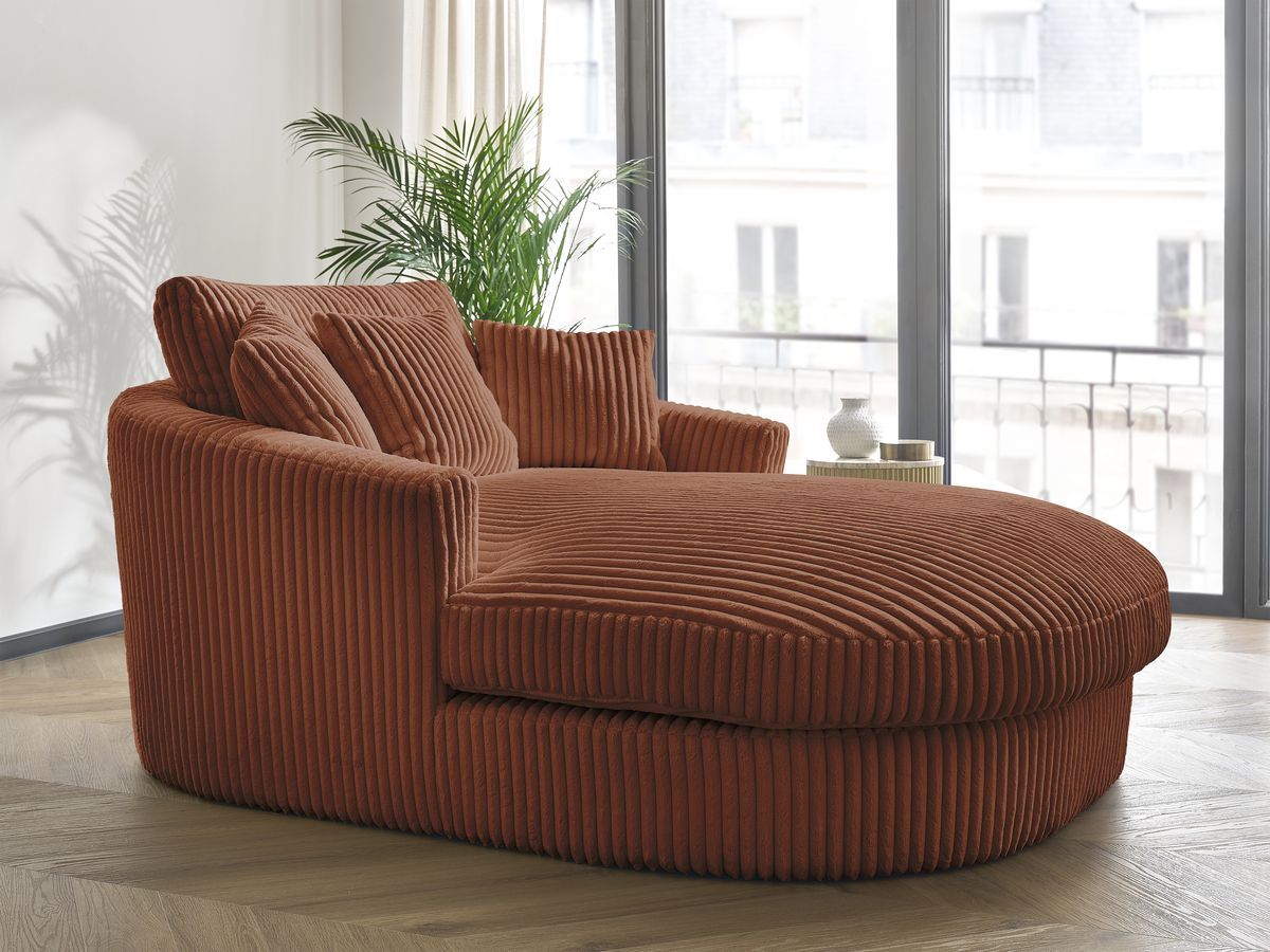 BELEM zachte geribbelde chaise longue