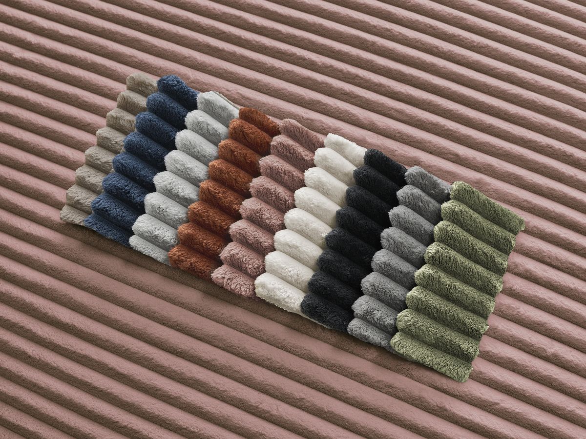 Canapé d'angle fixe EVEREST tissu chiné - Orange - Angle droit - 10 coussins