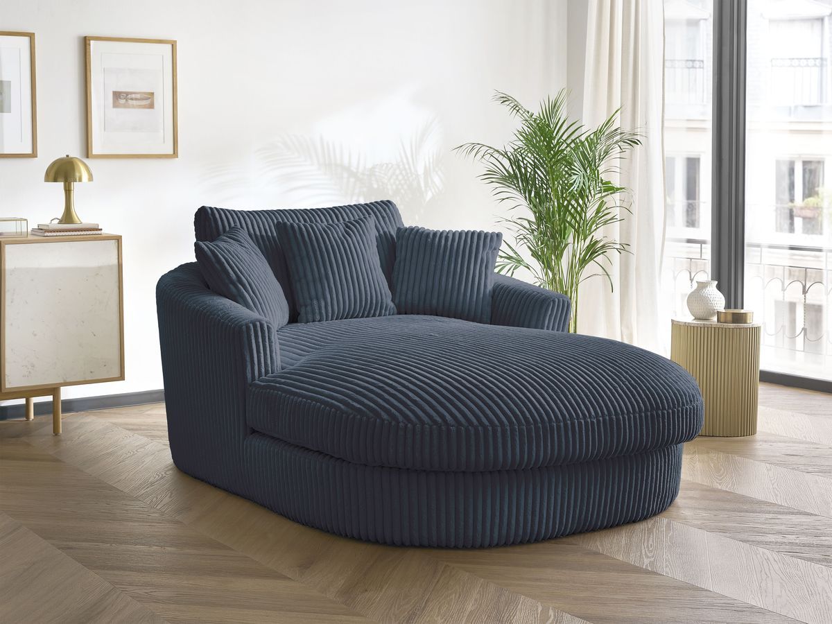 BELEM zachte geribbelde chaise longue