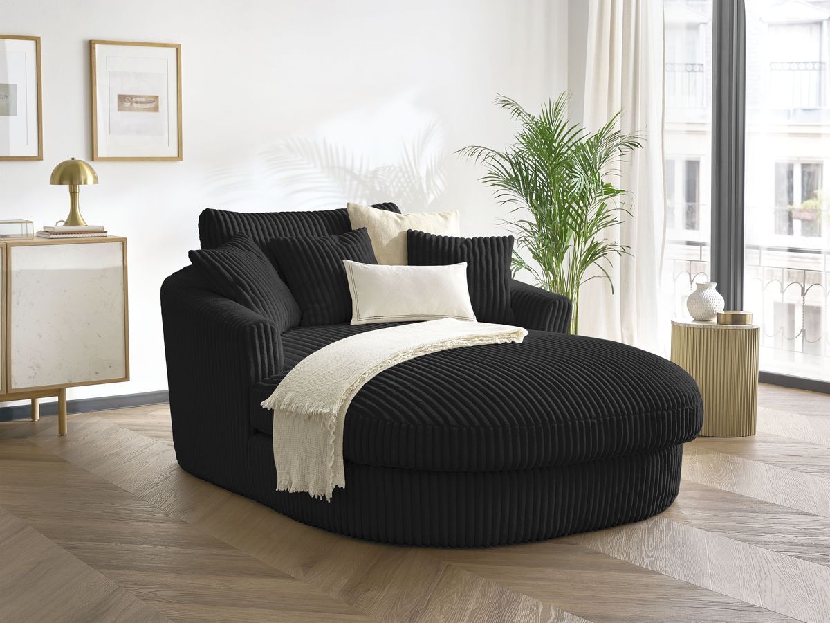 BELEM zachte geribbelde chaise longue