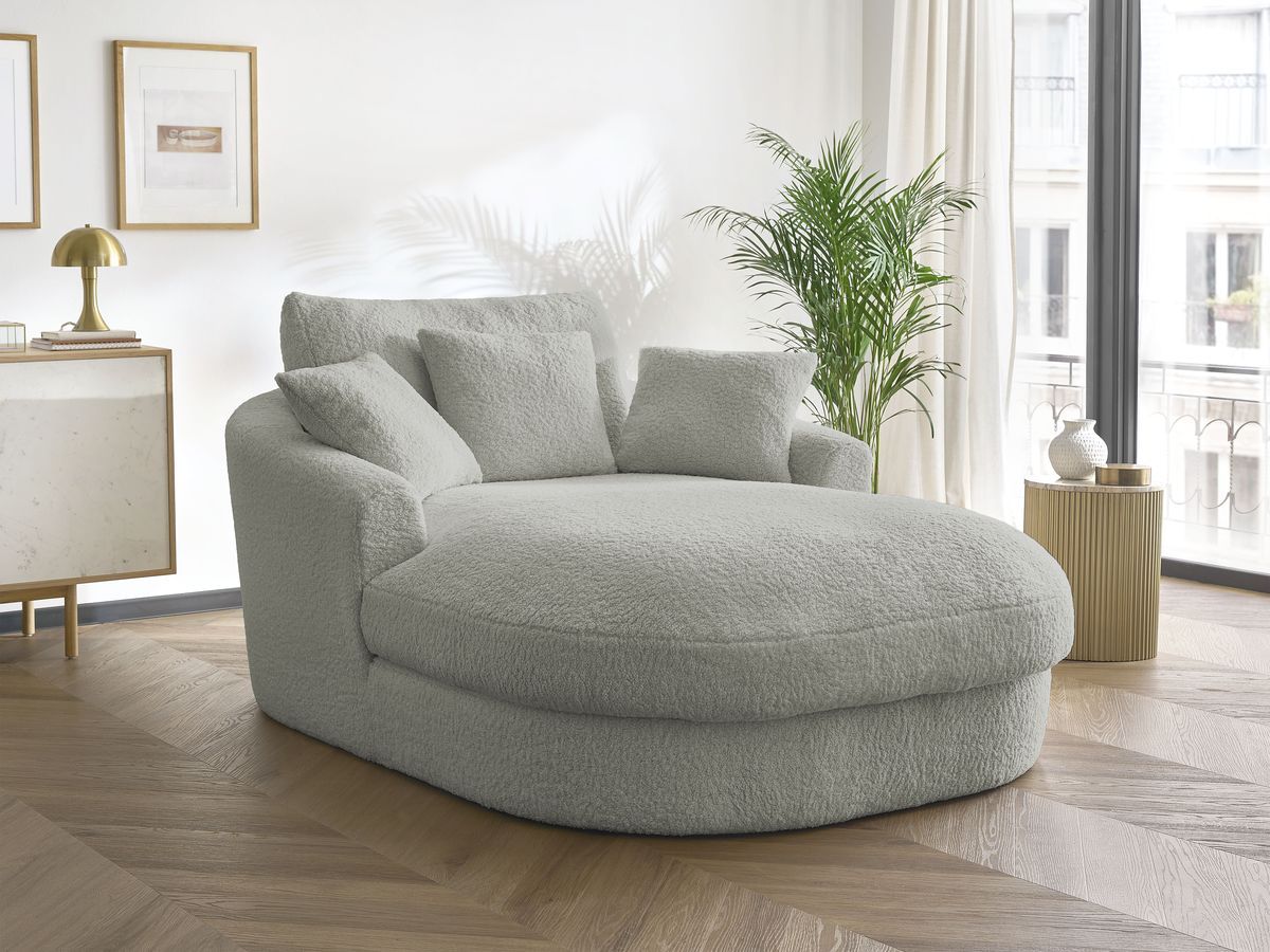 Méridienne BELEM bouclette gris clair — vue 5