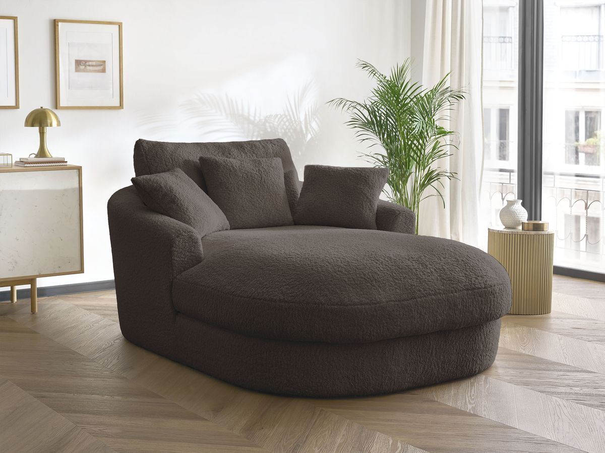 Méridienne BELEM bouclette marron — vue 5