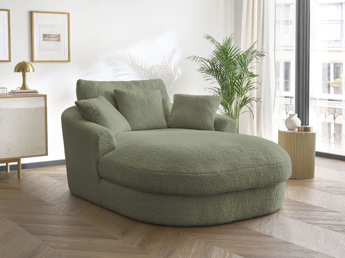 Méridienne BELEM bouclette vert — vue 5