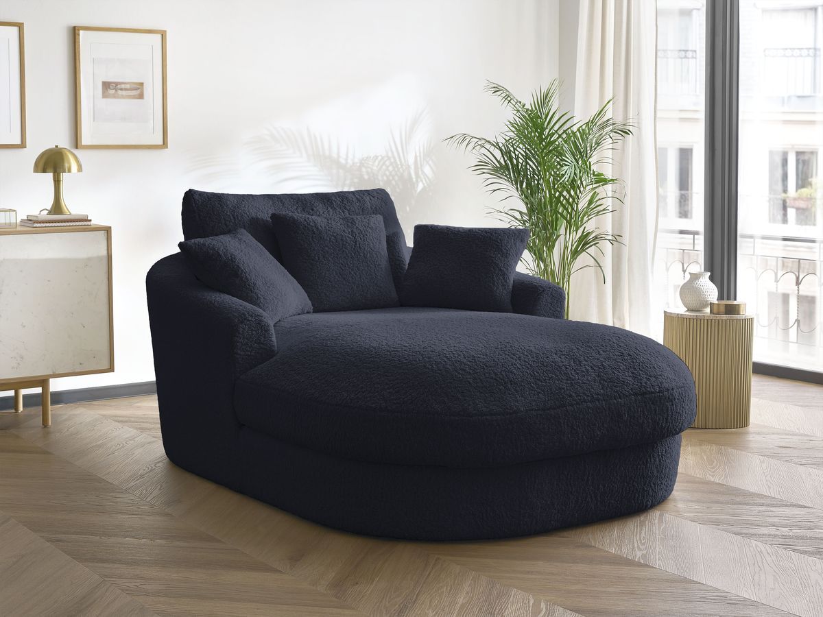 Méridienne BELEM bouclette bleu foncé — vue 5