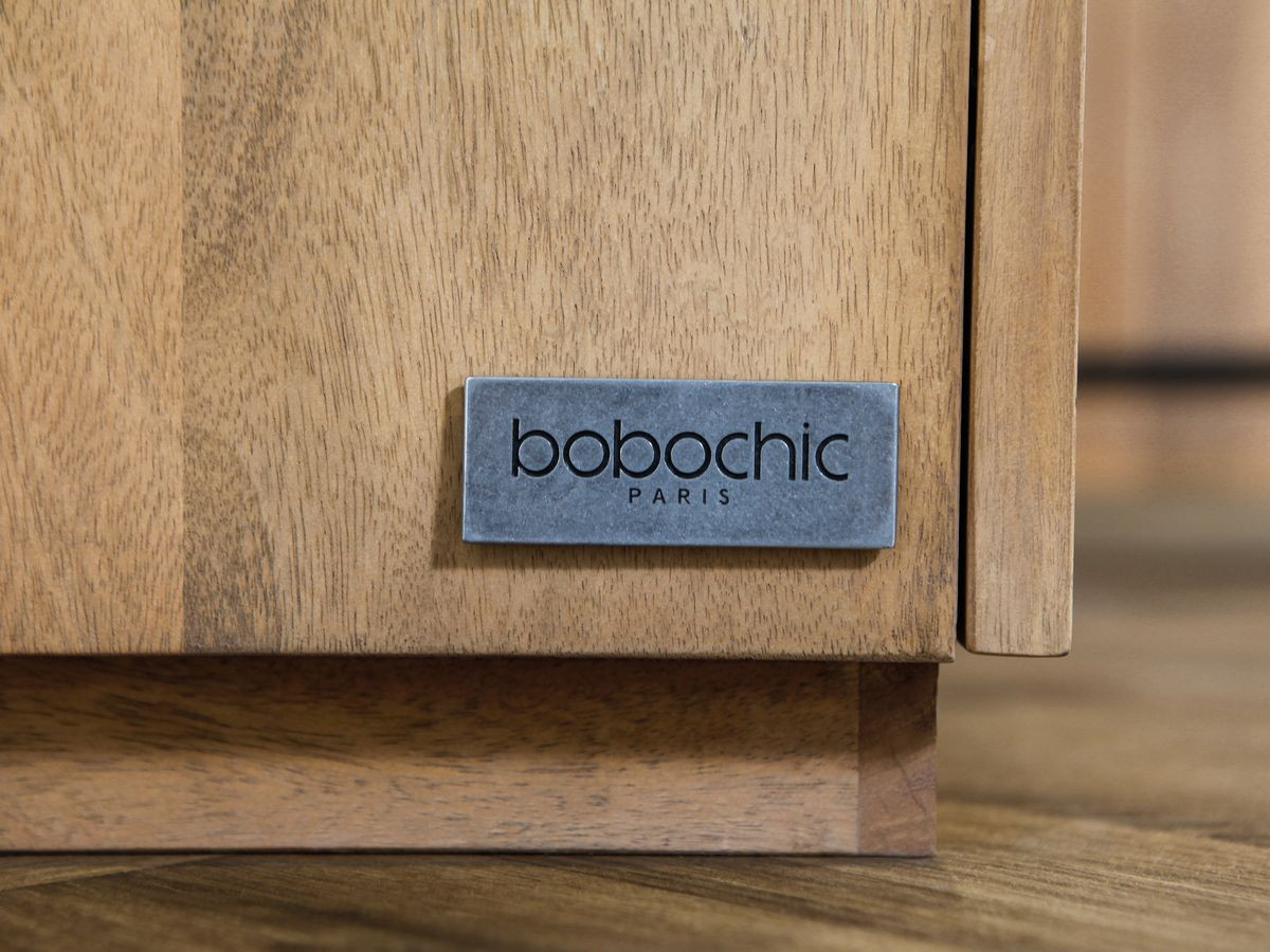 Ensemble BARBARA avec buffet 200 cm + meuble TV 200 cm bois massif de manguier et terrazzo