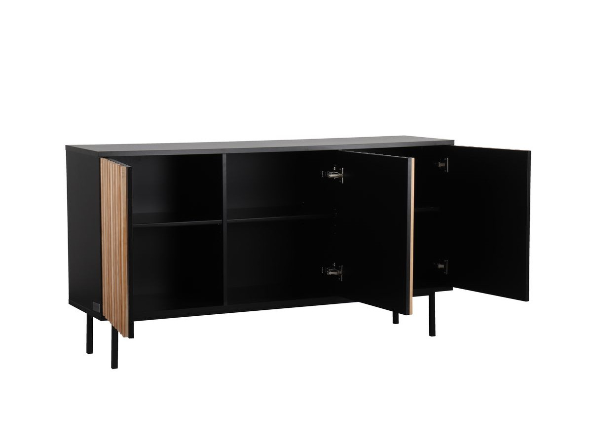 CORNEILLE 3-deurs dressoir 150 cm massief grenen stroken