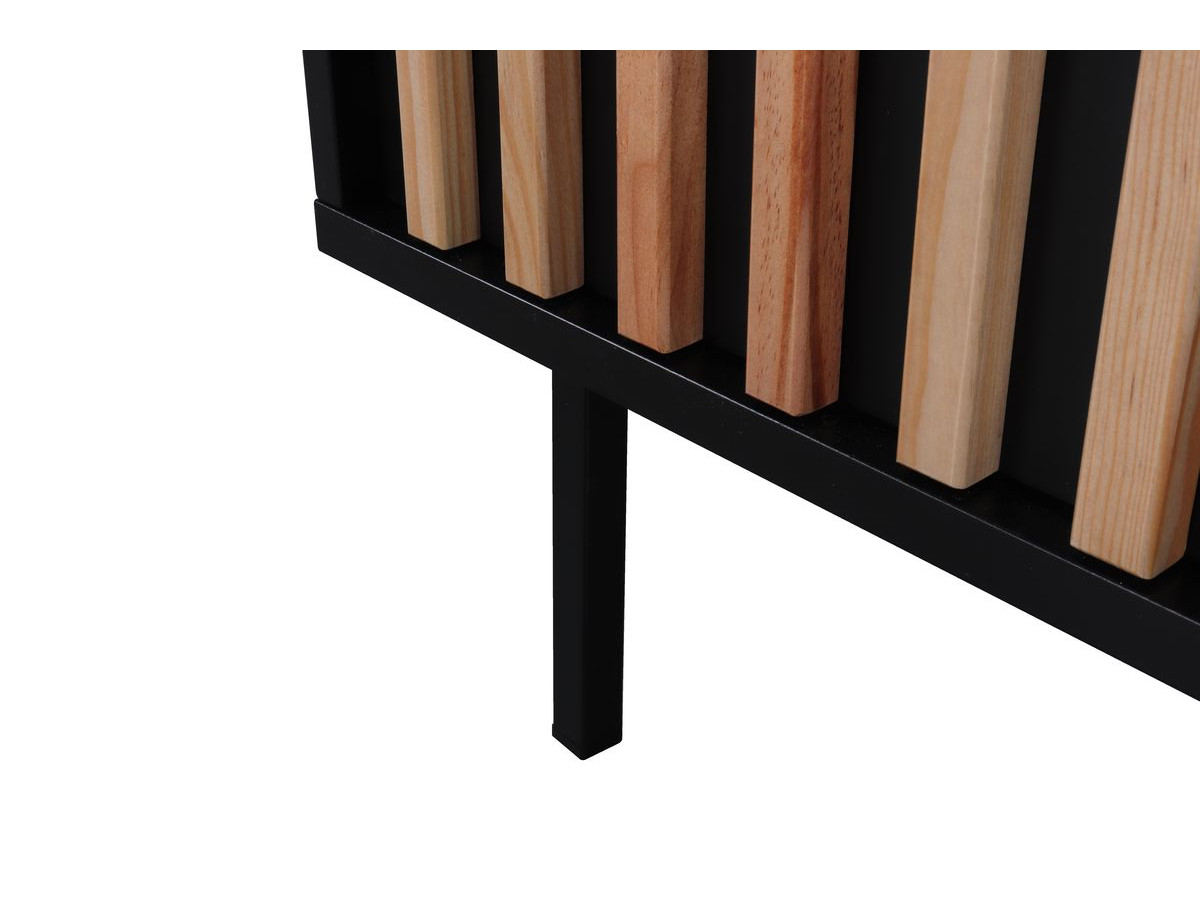 TV-kast met 3 deuren, 134 cm, CORNEILLE, massief grenenhouten latten