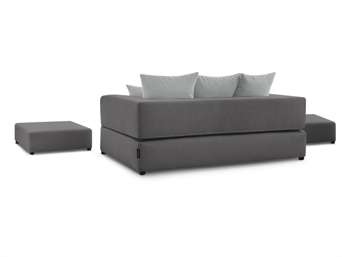 Canapé d'angle fixe EVEREST tissu chiné - Orange - Angle droit - 10 coussins
