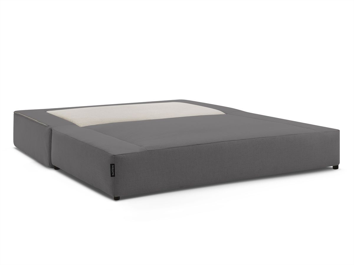 Canapé d'angle fixe EVEREST tissu chiné - Orange - Angle droit - 10 coussins