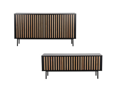 Ensemble CORNEILLE avec buffet 150 cm + meuble TV 134 cm tasseaux pin massif