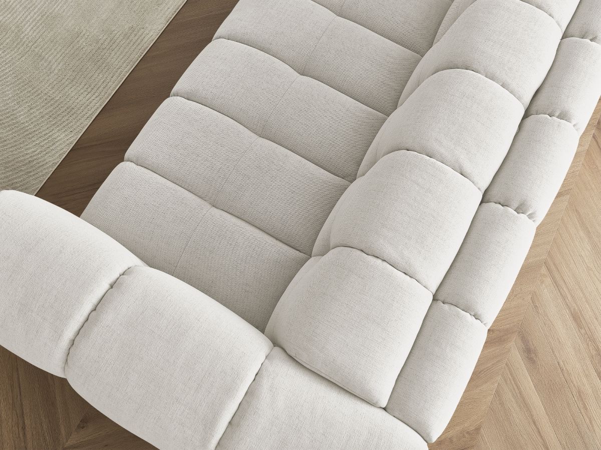 Canapé d'angle fixe EVEREST tissu chiné - Orange - Angle droit - 10 coussins