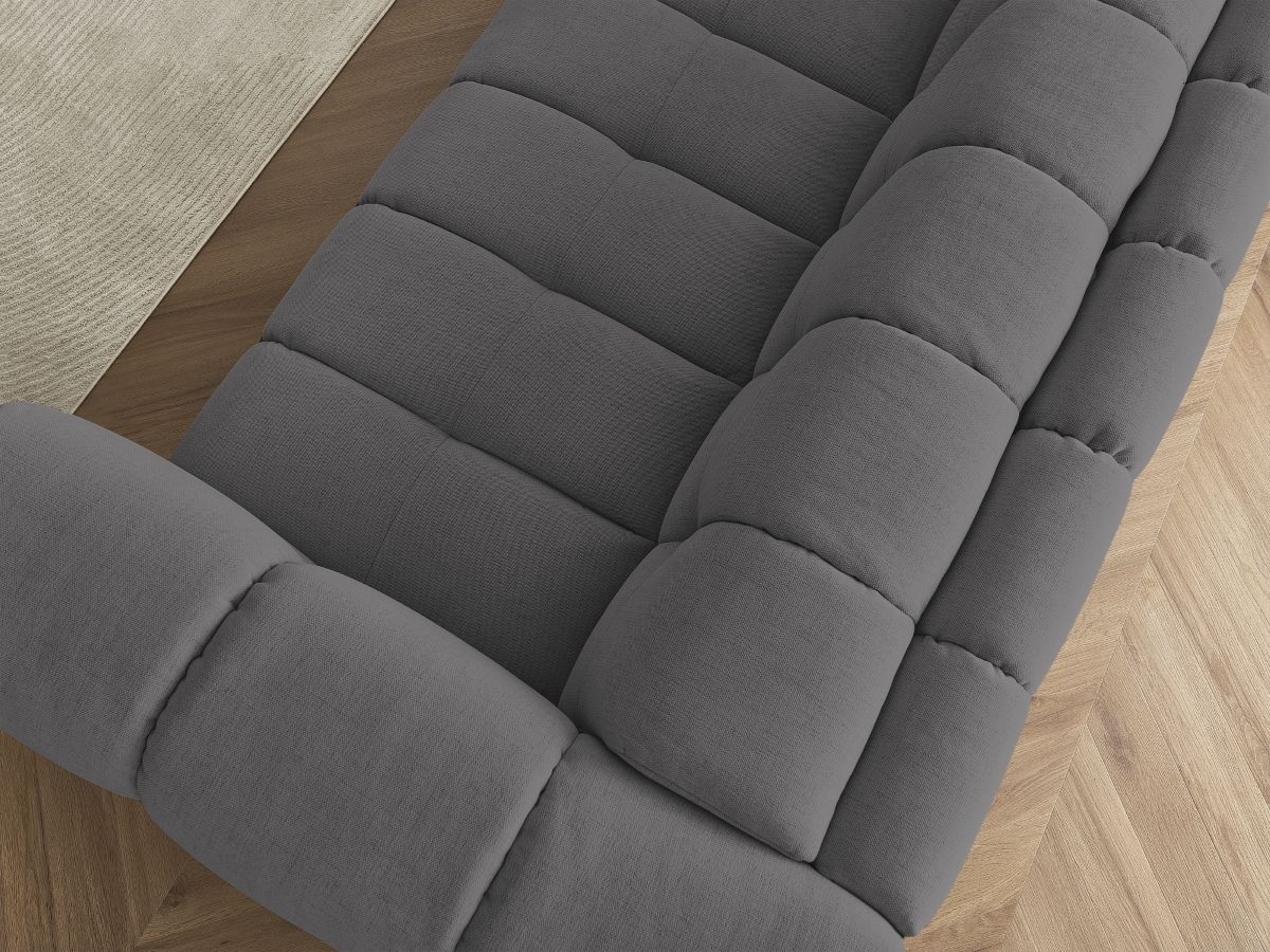 Canapé d'angle fixe EVEREST tissu chiné - Orange - Angle droit - 10 coussins