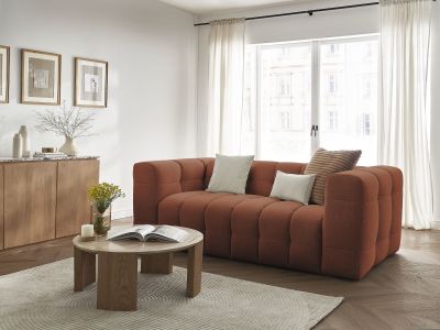 Canapé droit convertible ouverture express 3 places CLOUD tissu lisse