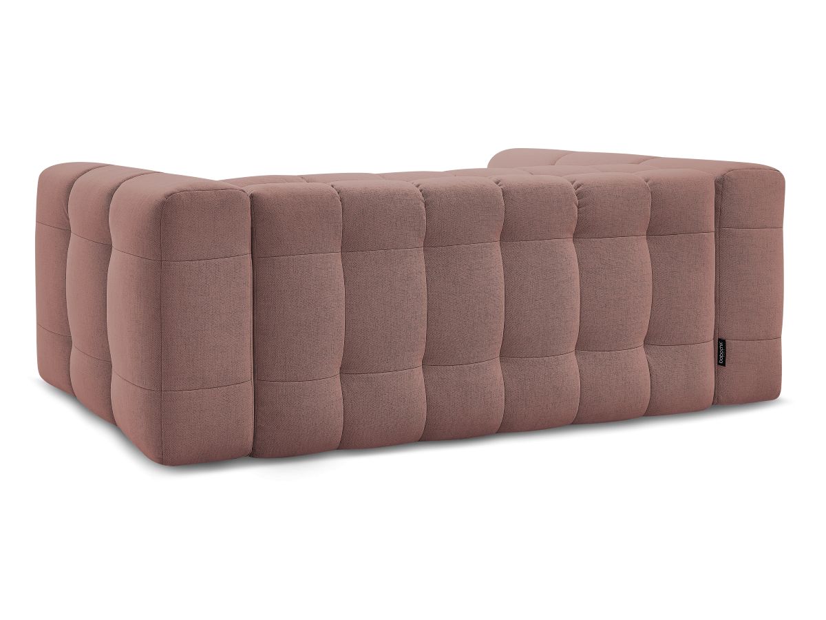 Canapé d'angle fixe EVEREST tissu chiné - Orange - Angle droit - 10 coussins
