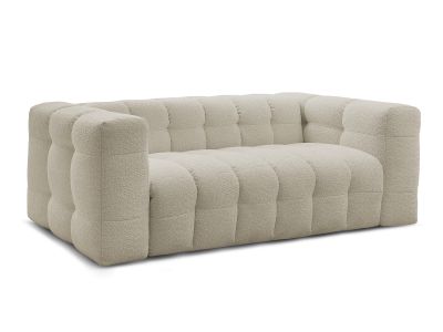 Canapé droit convertible ouverture express 3 places CLOUD tissu bouclette
