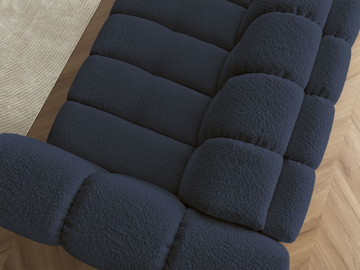 Canapé droit convertible 3 places CLOUD tissu bouclette
