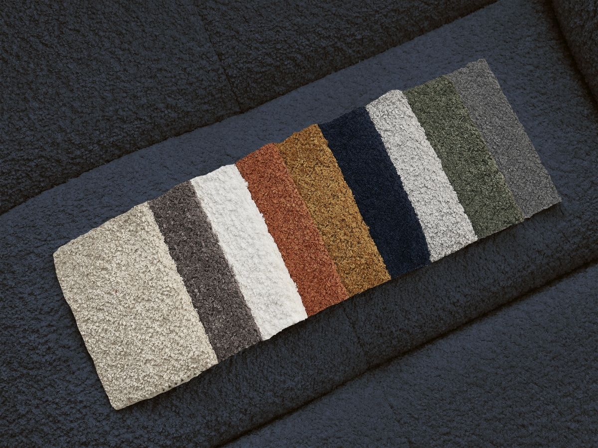Canapé droit convertible 3 places CLOUD tissu bouclette