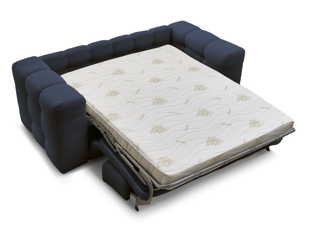 Canapé droit convertible 3 places CLOUD tissu bouclette