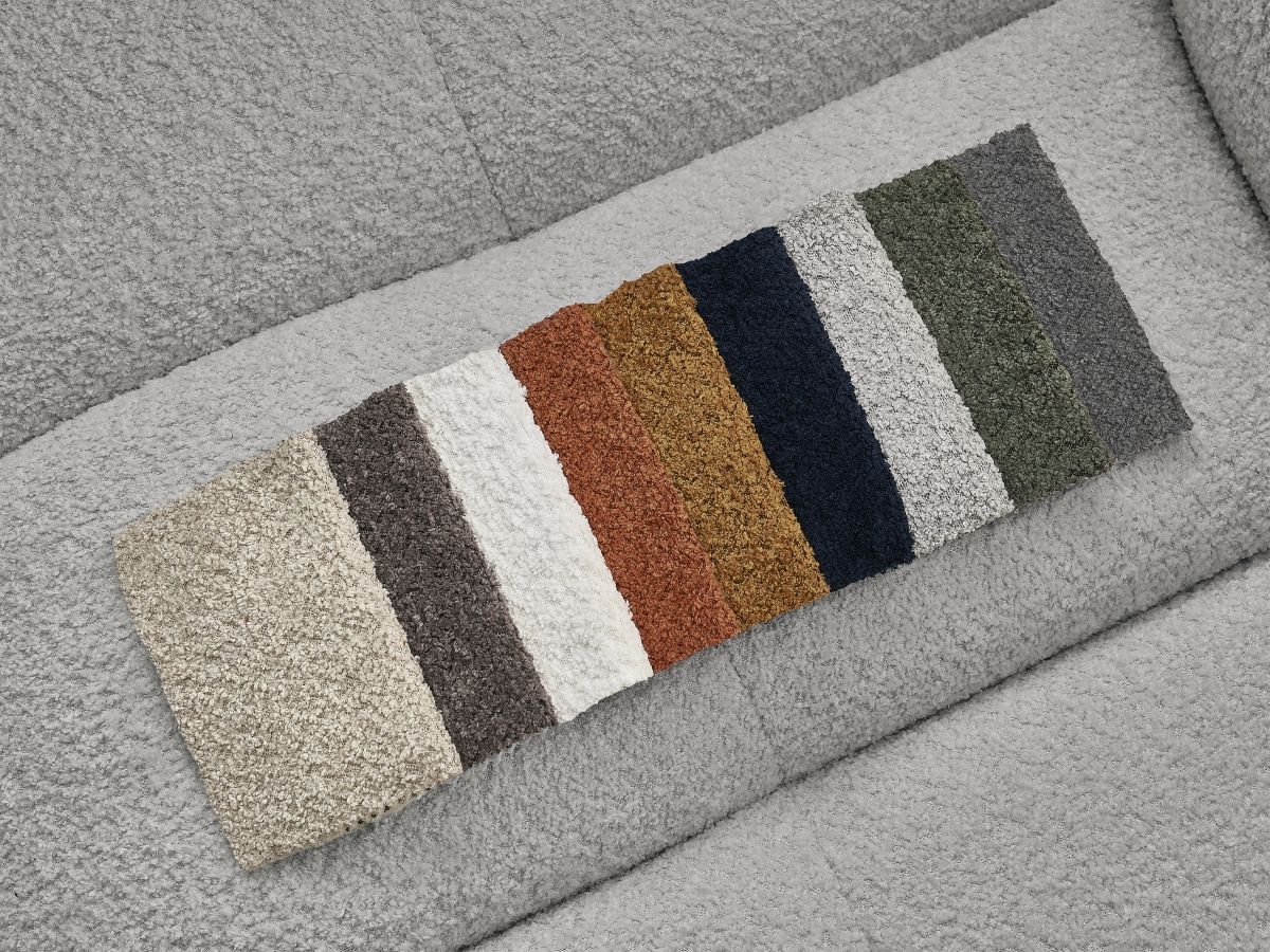 Canapé droit convertible 3 places CLOUD tissu bouclette