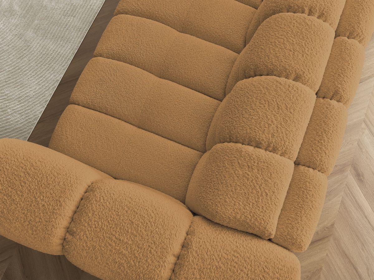 Canapé droit convertible 3 places CLOUD tissu bouclette