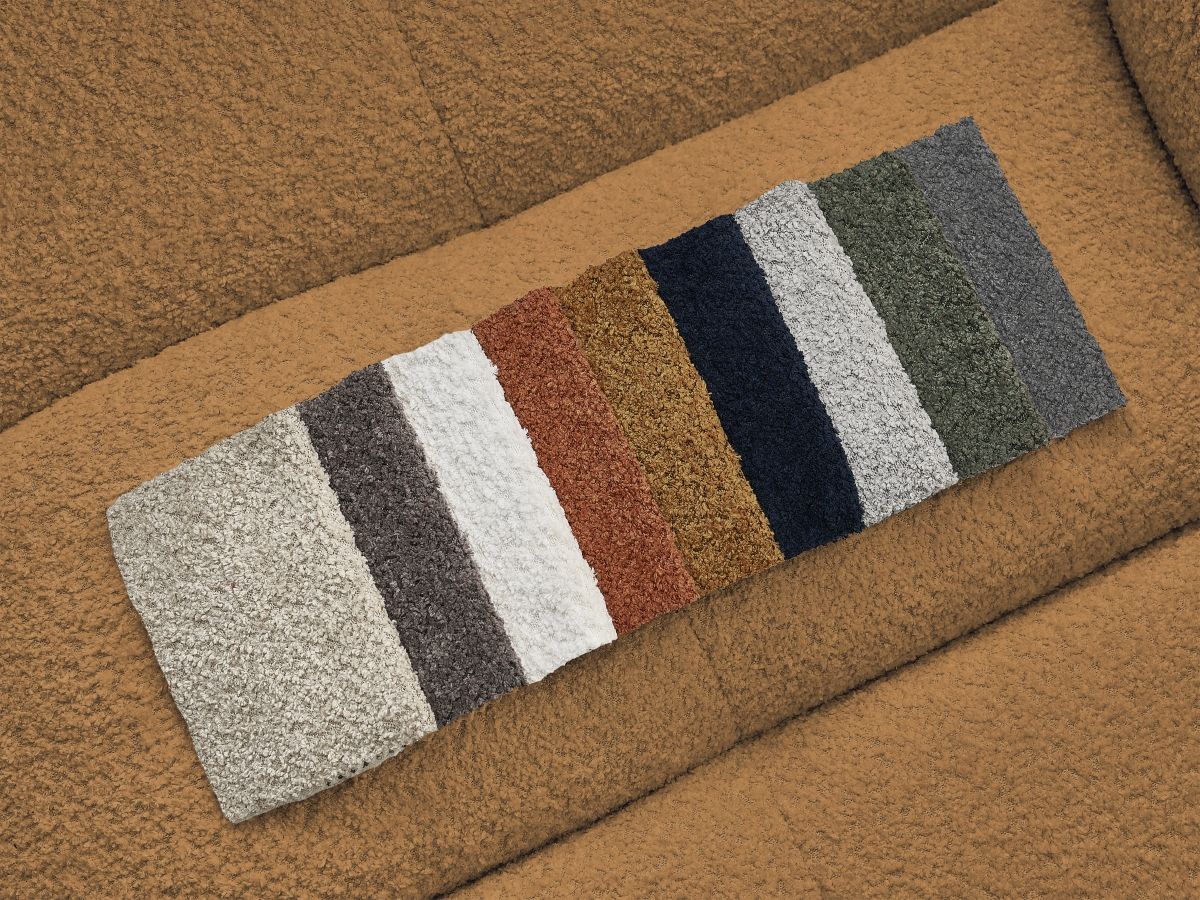 Canapé droit convertible 3 places CLOUD tissu bouclette