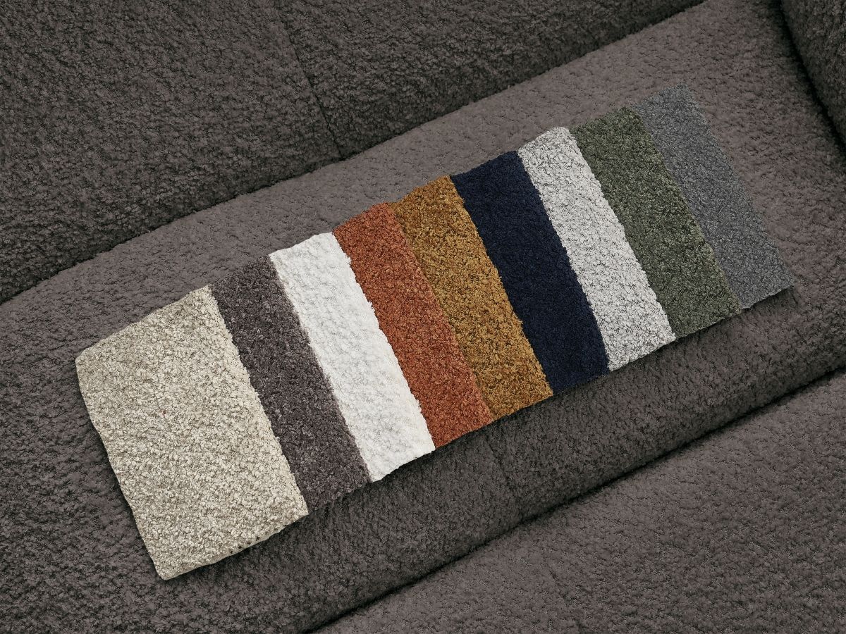 Canapé droit convertible 3 places CLOUD tissu bouclette