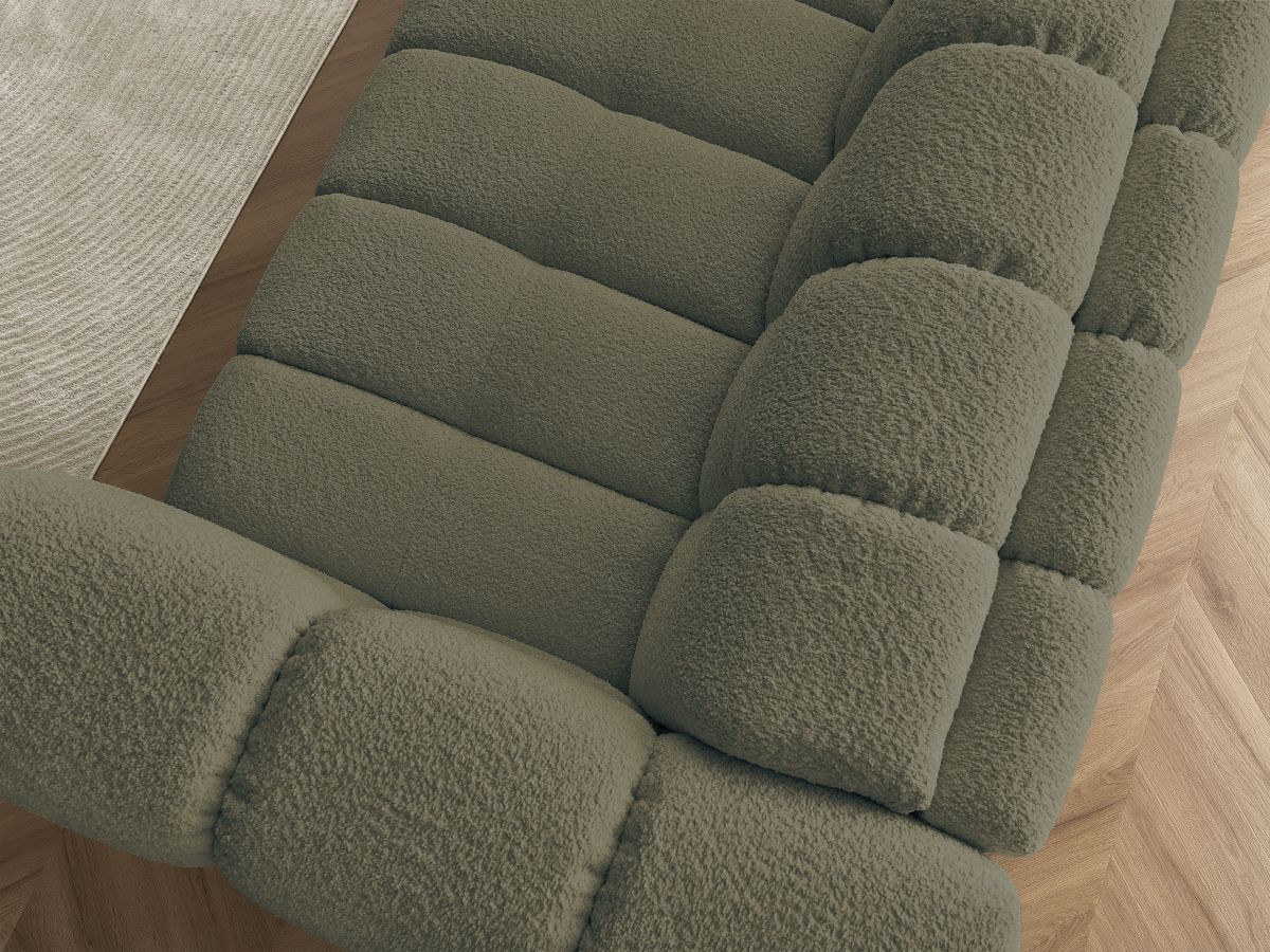 Canapé droit convertible 3 places CLOUD tissu bouclette