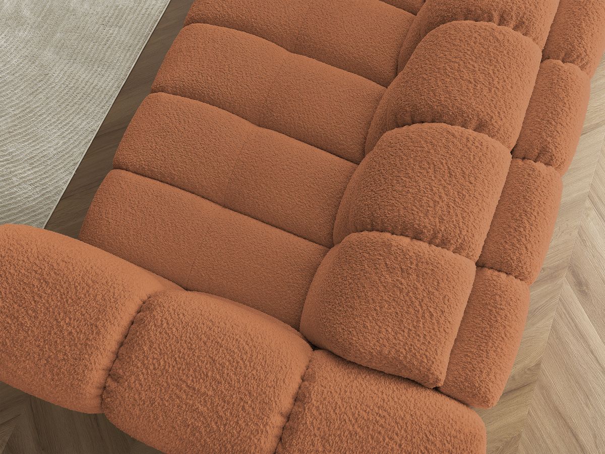 Canapé droit convertible 3 places CLOUD tissu bouclette