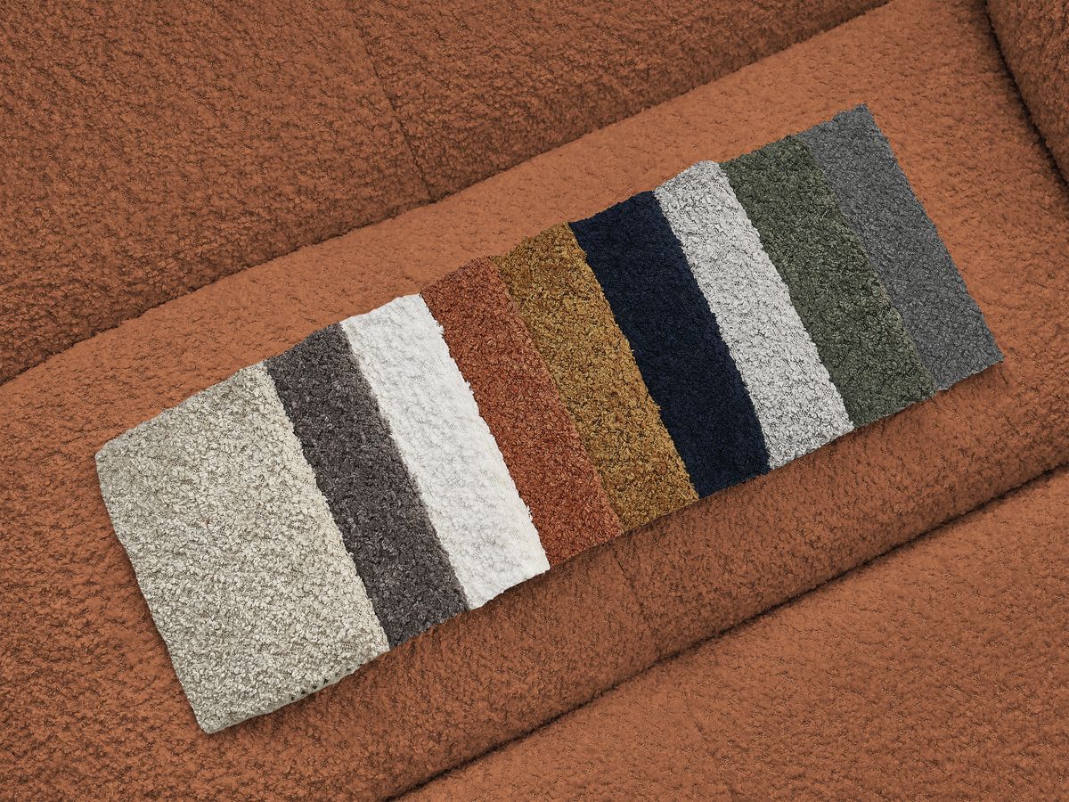 Canapé droit convertible 3 places CLOUD tissu bouclette