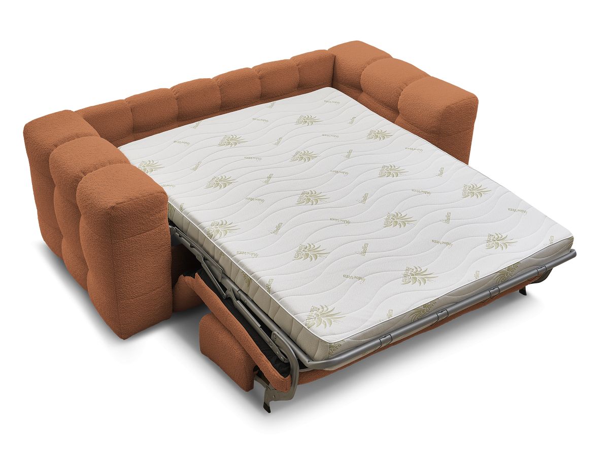 Canapé droit convertible 3 places CLOUD tissu bouclette