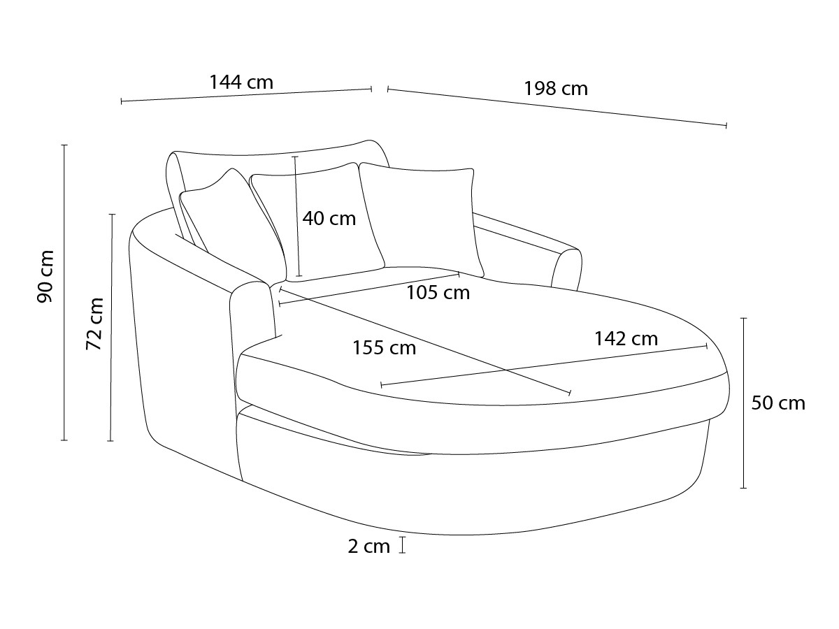 Canapé d'angle fixe EVEREST tissu chiné - Orange - Angle droit - 10 coussins
