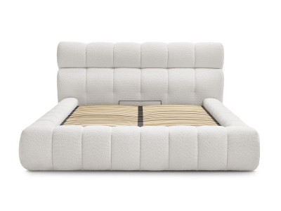 Lit coffre MONT-BLANC tissu bouclette