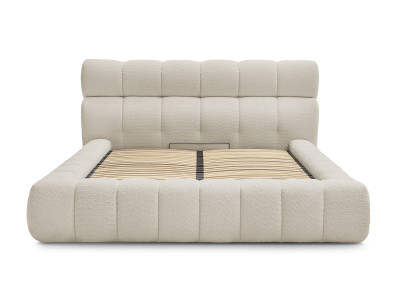 Lit coffre MONT-BLANC tissu bouclette