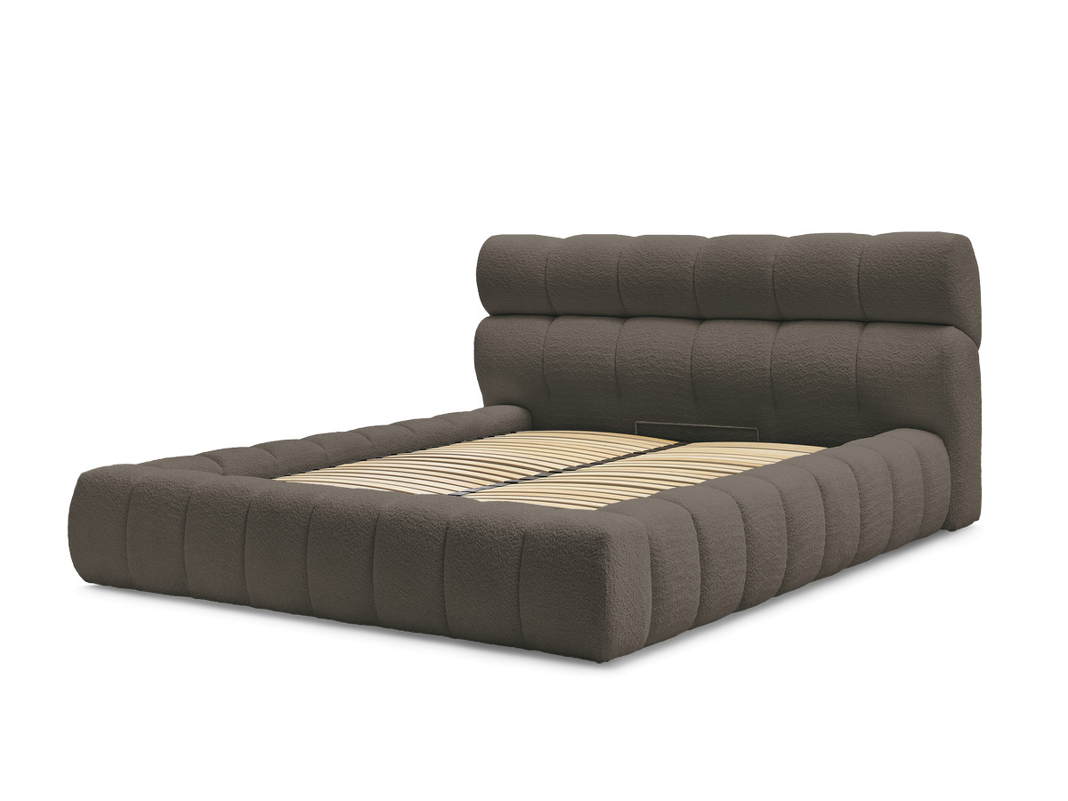 Lit coffre MONT-BLANC tissu bouclette