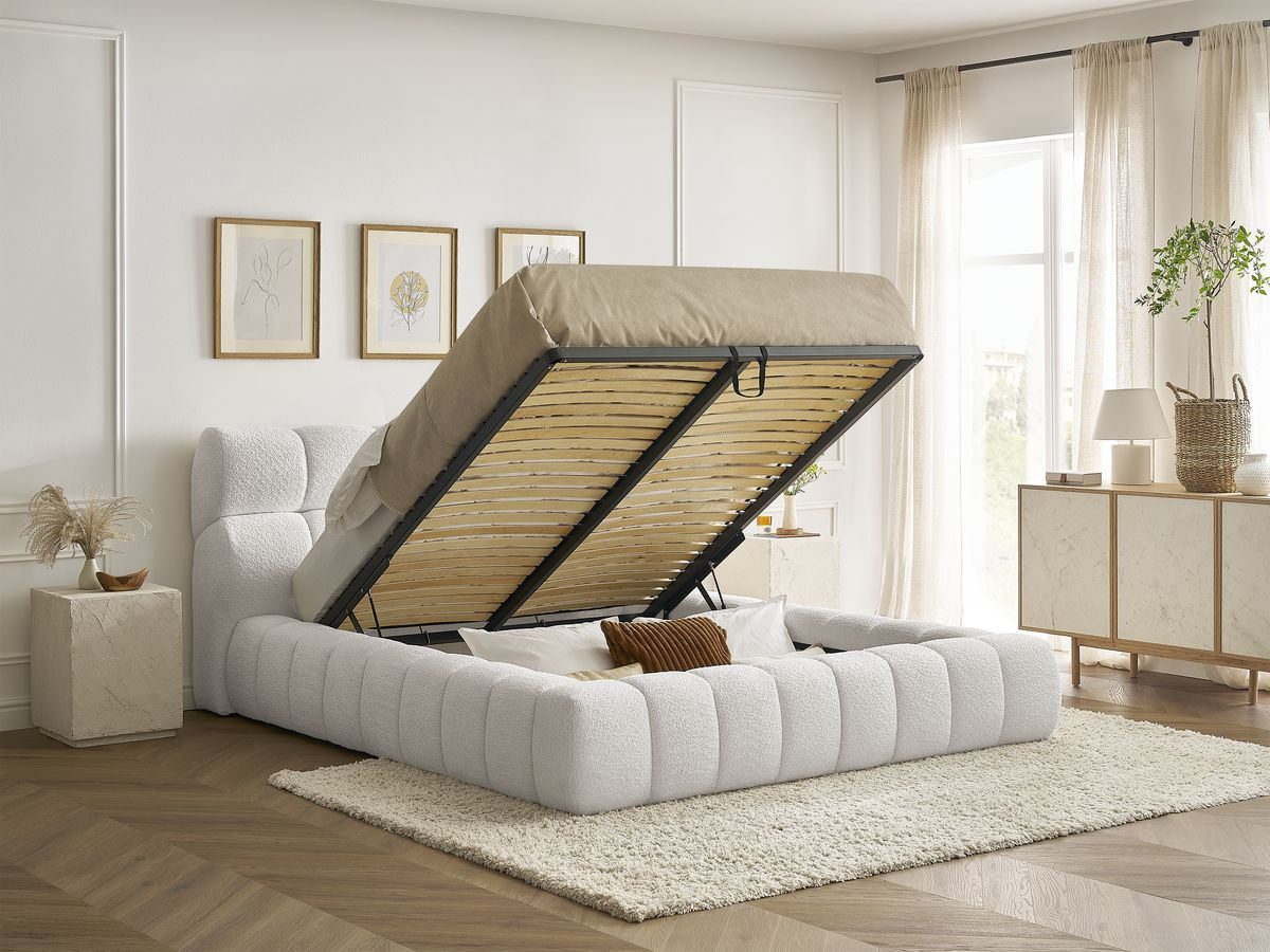 Canapé d'angle fixe EVEREST tissu chiné - Orange - Angle droit - 10 coussins