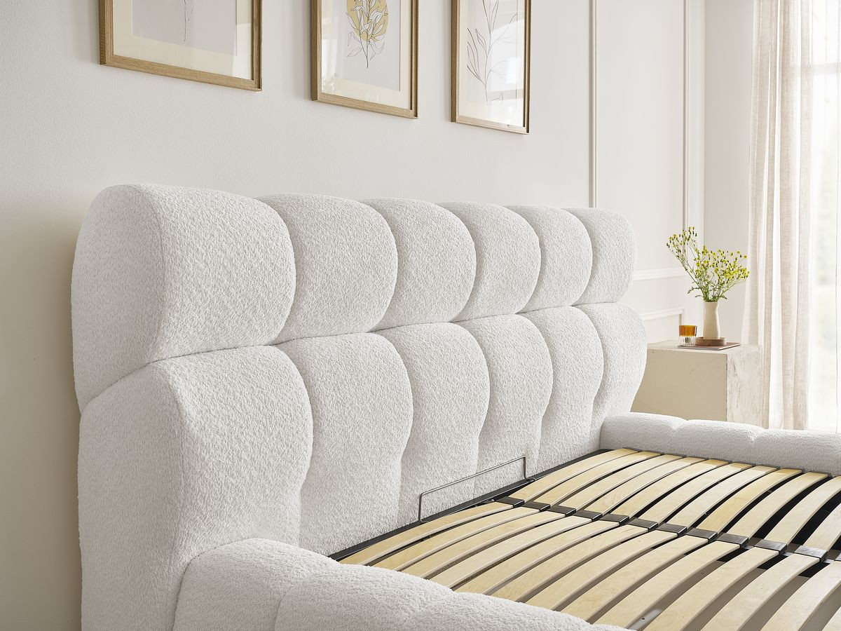 Canapé d'angle fixe EVEREST tissu chiné - Orange - Angle droit - 10 coussins